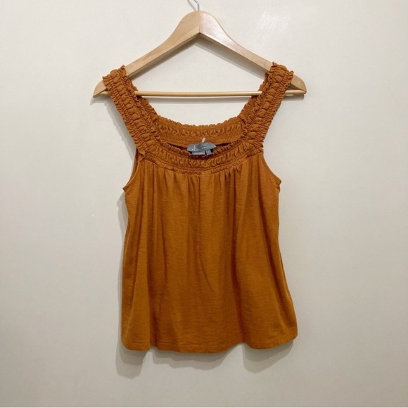 Anthropologie Lillian Ruched Tank Top Size Small-Medium Rust Orange New - Picture 2 of 10